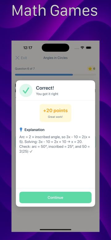 Math Hero practice and duels screen